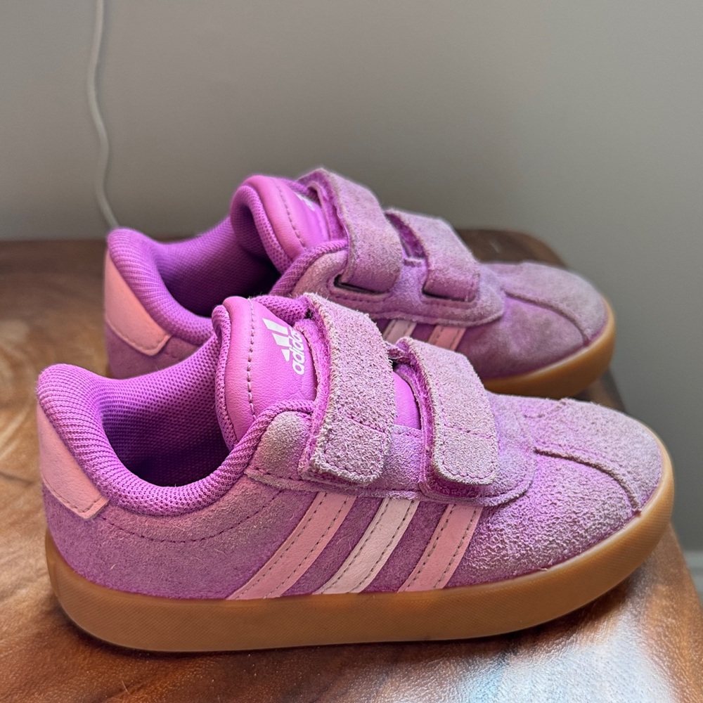 Adidas Kids Purple and Pink Sneakers